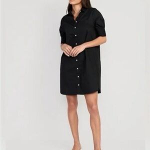 Old Navy Black Mini Shirt Dress